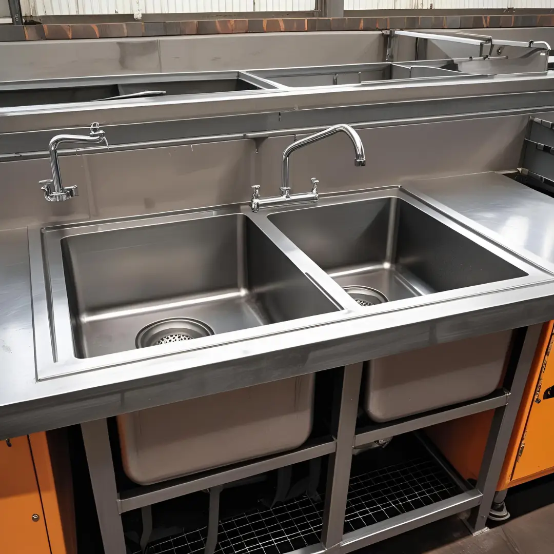 Lavadero industrial de uno o dos pozos con escurridor - Imagen 4